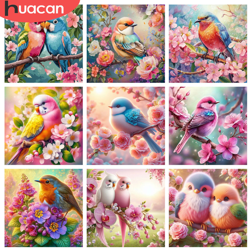 Resin Art Of Rose - HUACAN Lukisan Berlian Burung Bunga Hewan