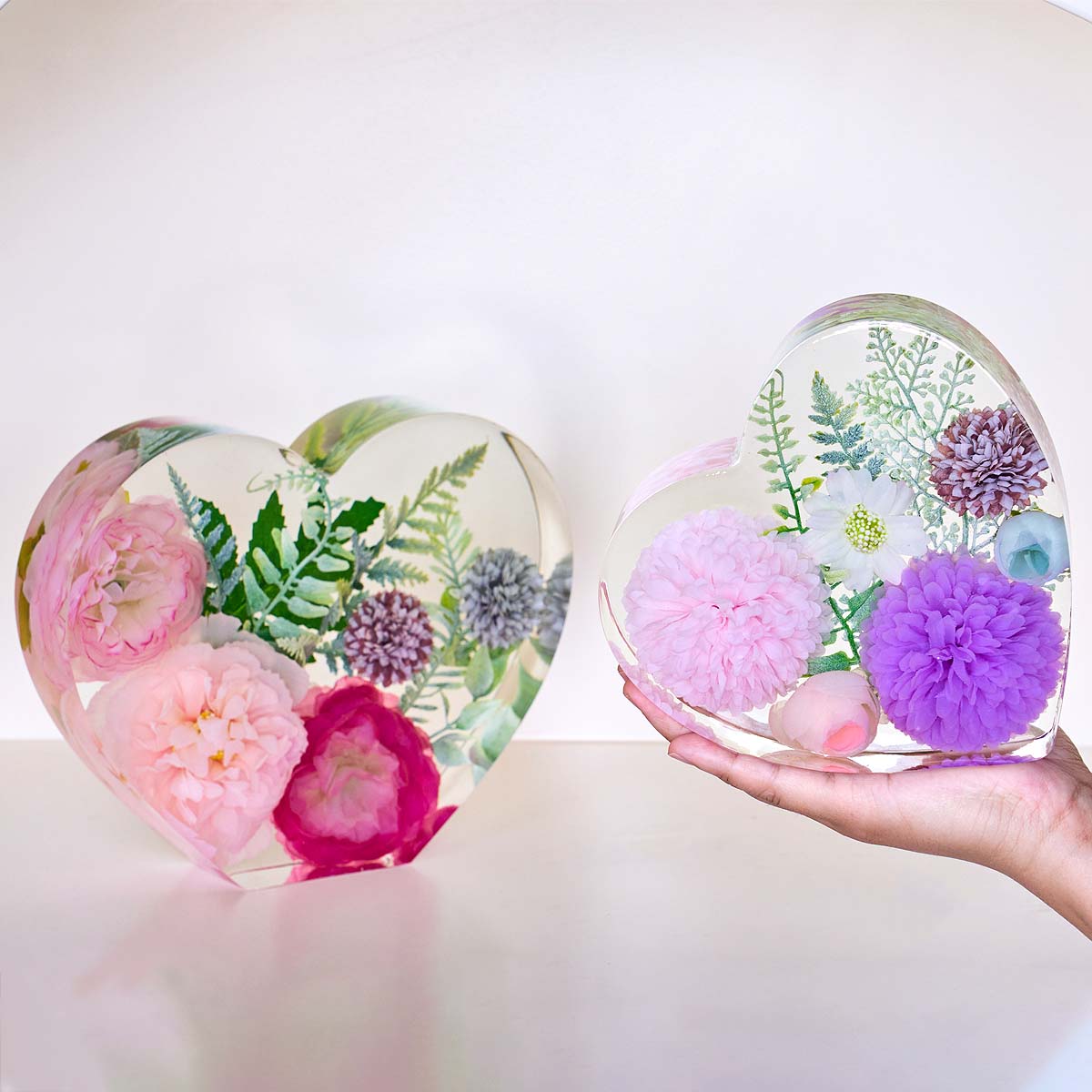 Resin Art Mould - Cetakan Silikon Ornamen Heksagon Hati untuk