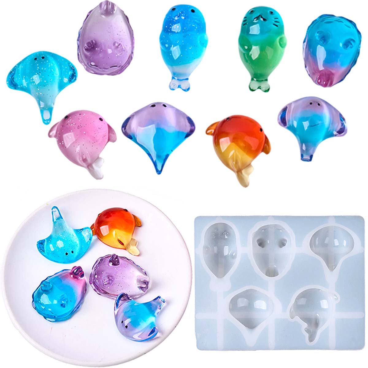 Resin Art Mould - Cetakan Silikon Ikan Pari Kawaii 3D