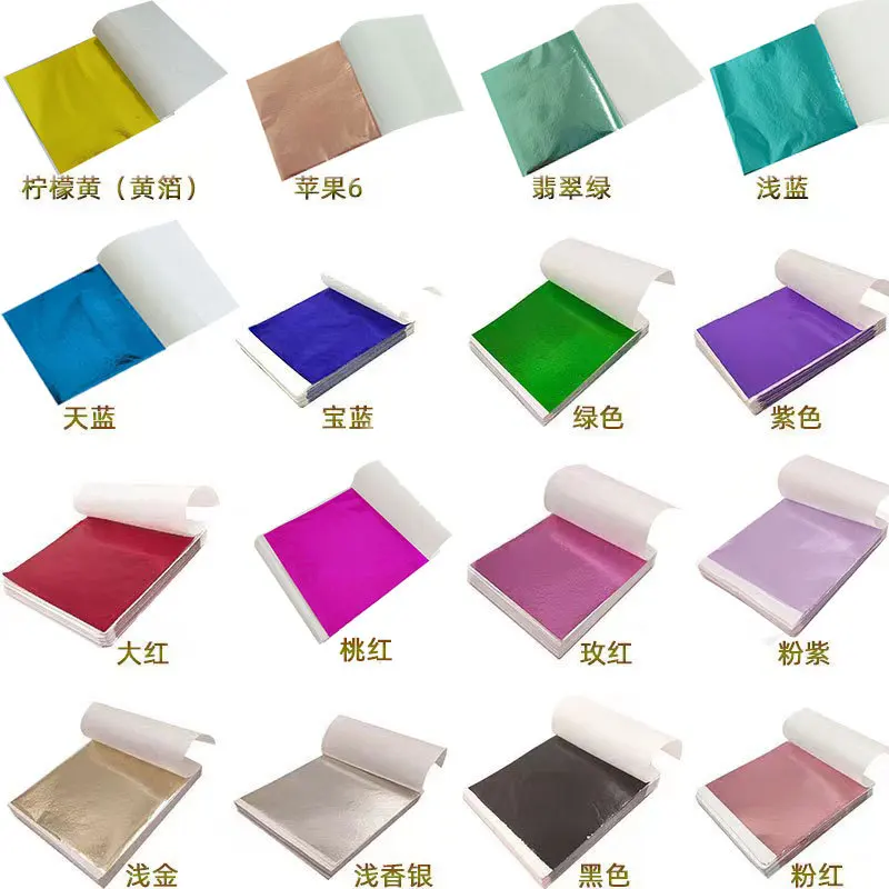 Resin Art Gift For Birthday - 100 buah 9Cm kertas Foil daun