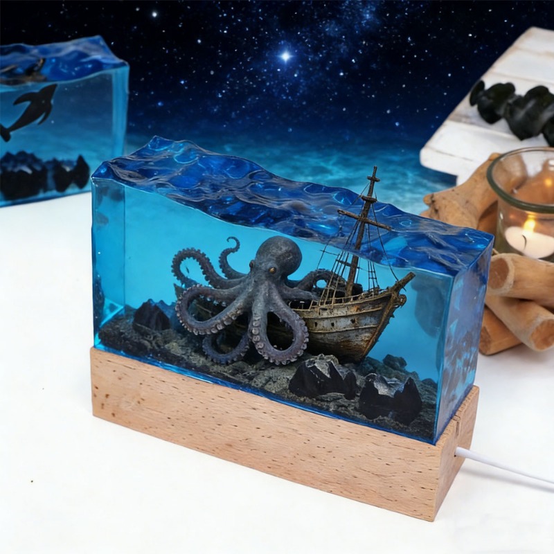 Resin Art Light - Cetakan Silikon Lanskap Bawah Air untuk