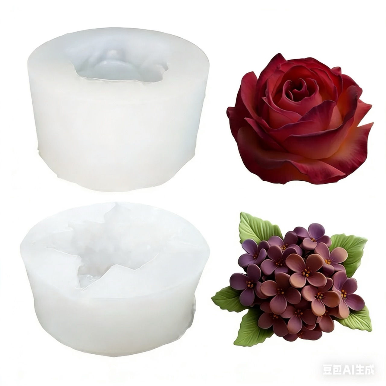 Resin Art Of Rose - 2 Buah Cetakan Silikon Bunga Mawar