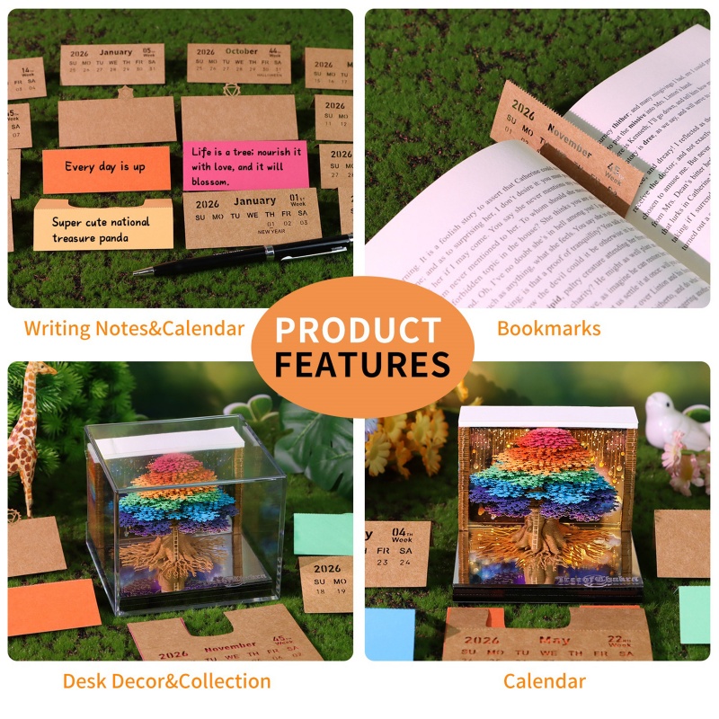 Resin Art Gift For Birthday - Kalender Meja Time Piece 2026 dengan