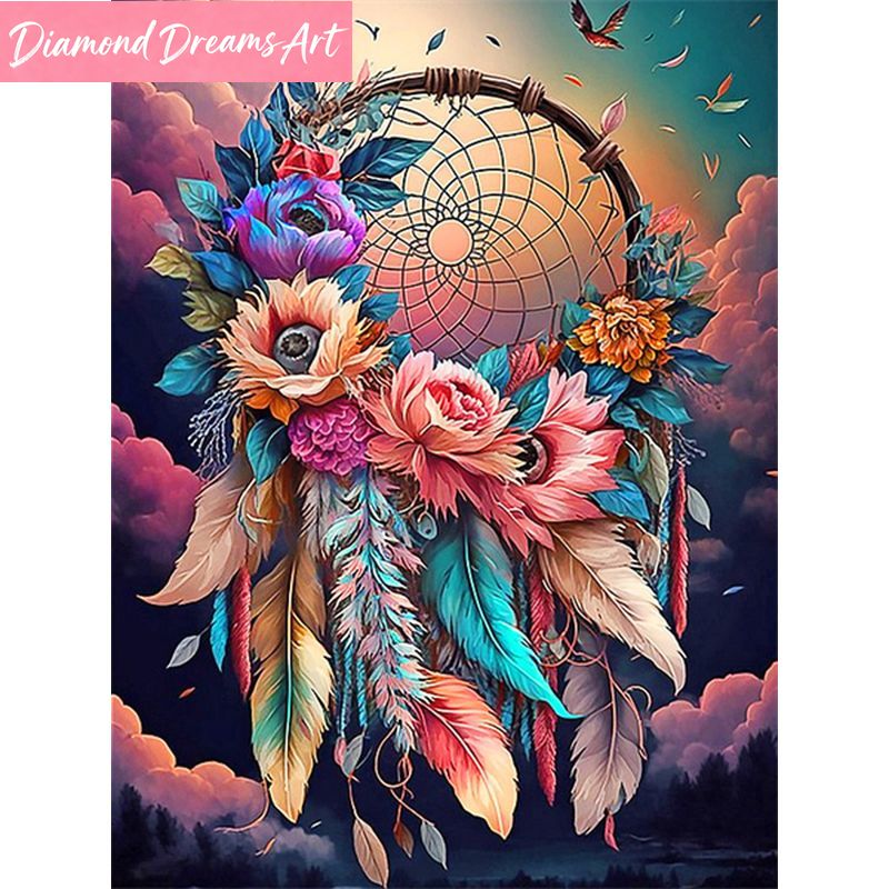 Resin Art Of Rose - Lukisan Berlian Tanpa Bingkai, Dream Catcher