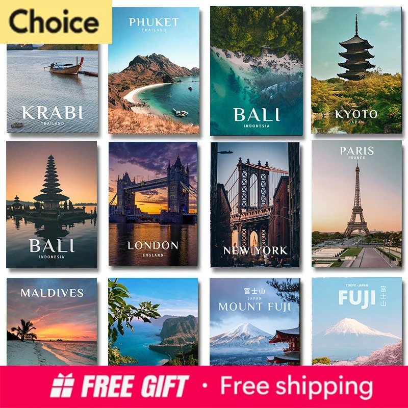 Resin Art Bali - Poster Kota Wisata Terkenal Dunia Cetakan
