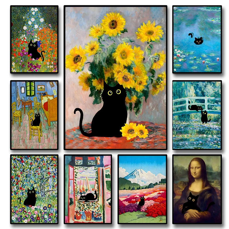 Resin Art World - Poster Karya Seni Monet Van Gogh