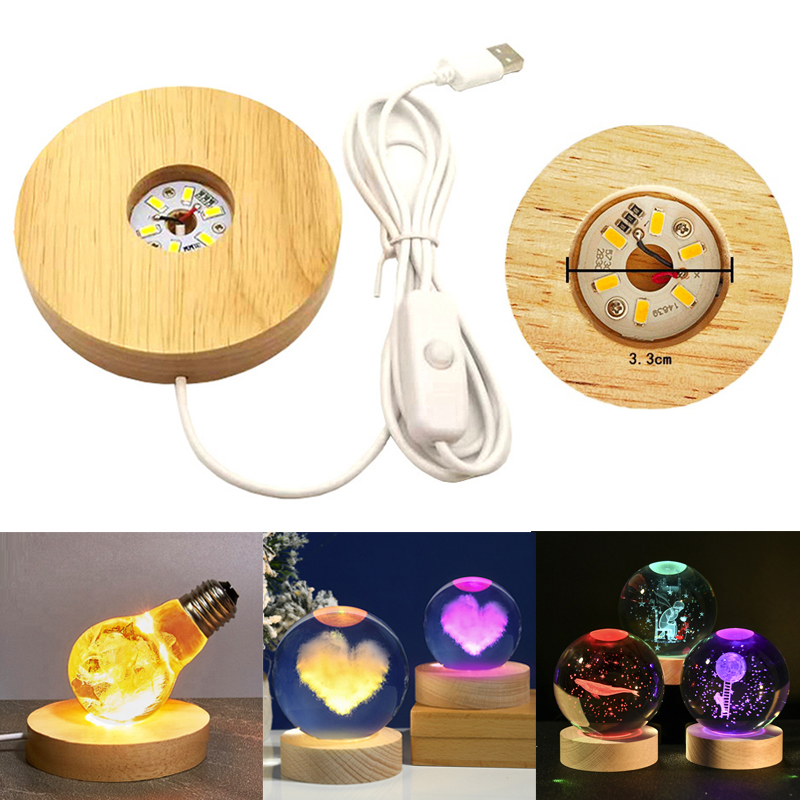 Lampu LED warna-warni kayu bul - Resin Art Light ulasan dan harga