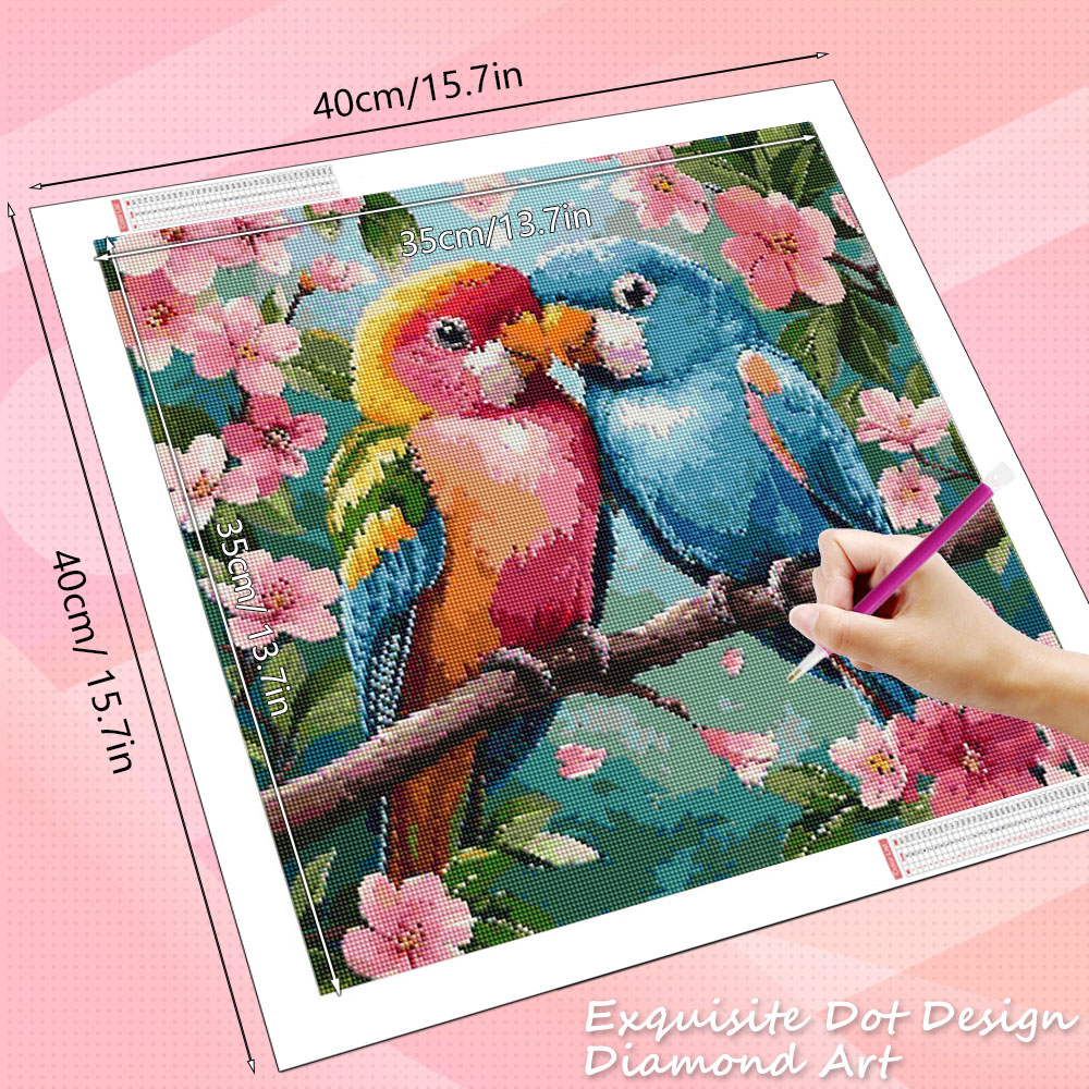 HUACAN Lukisan Berlian Burung  - Resin Art Of Rose ulasan dan harga