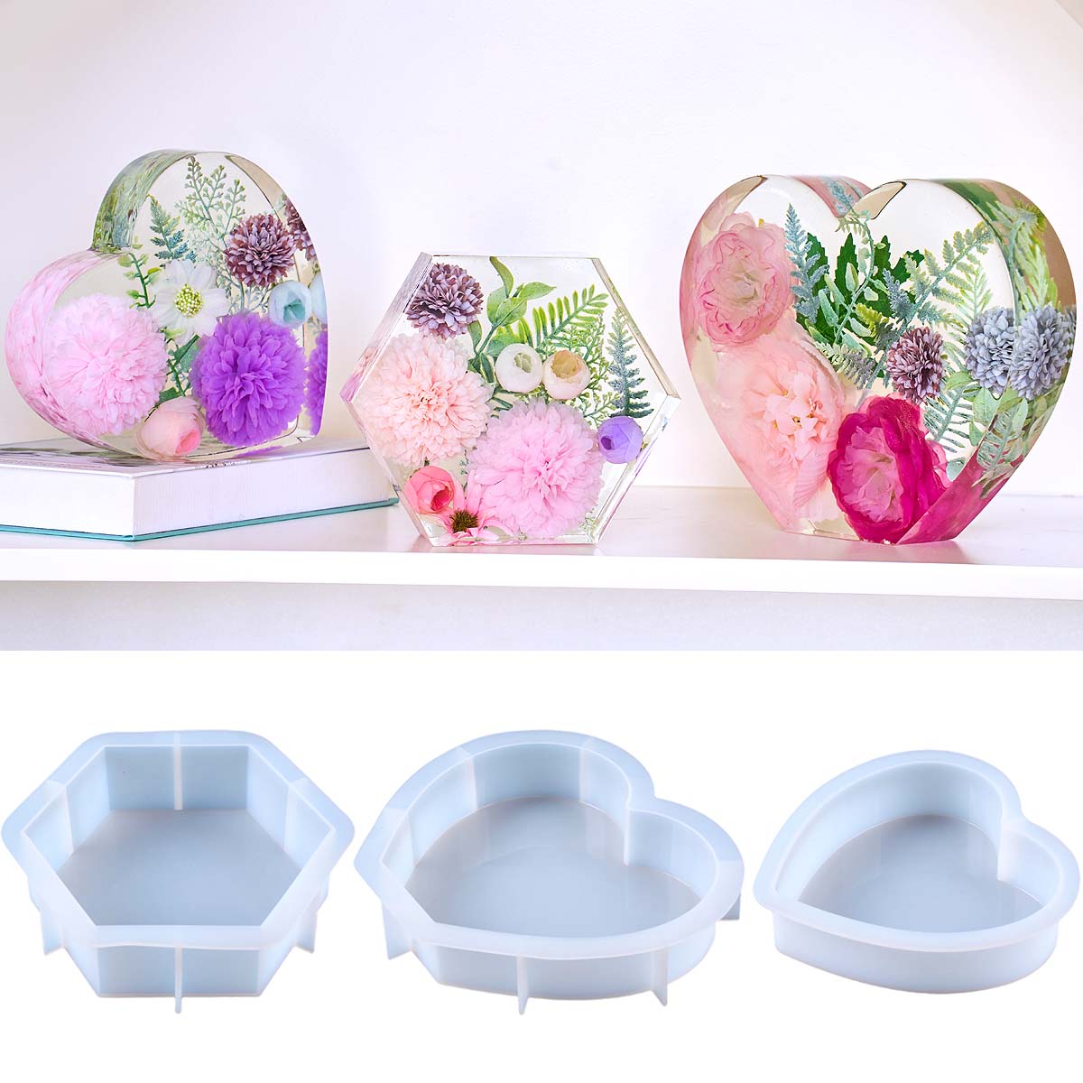 Cetakan Silikon Hati Besar DIY - Resin Art Mould ulasan dan harga