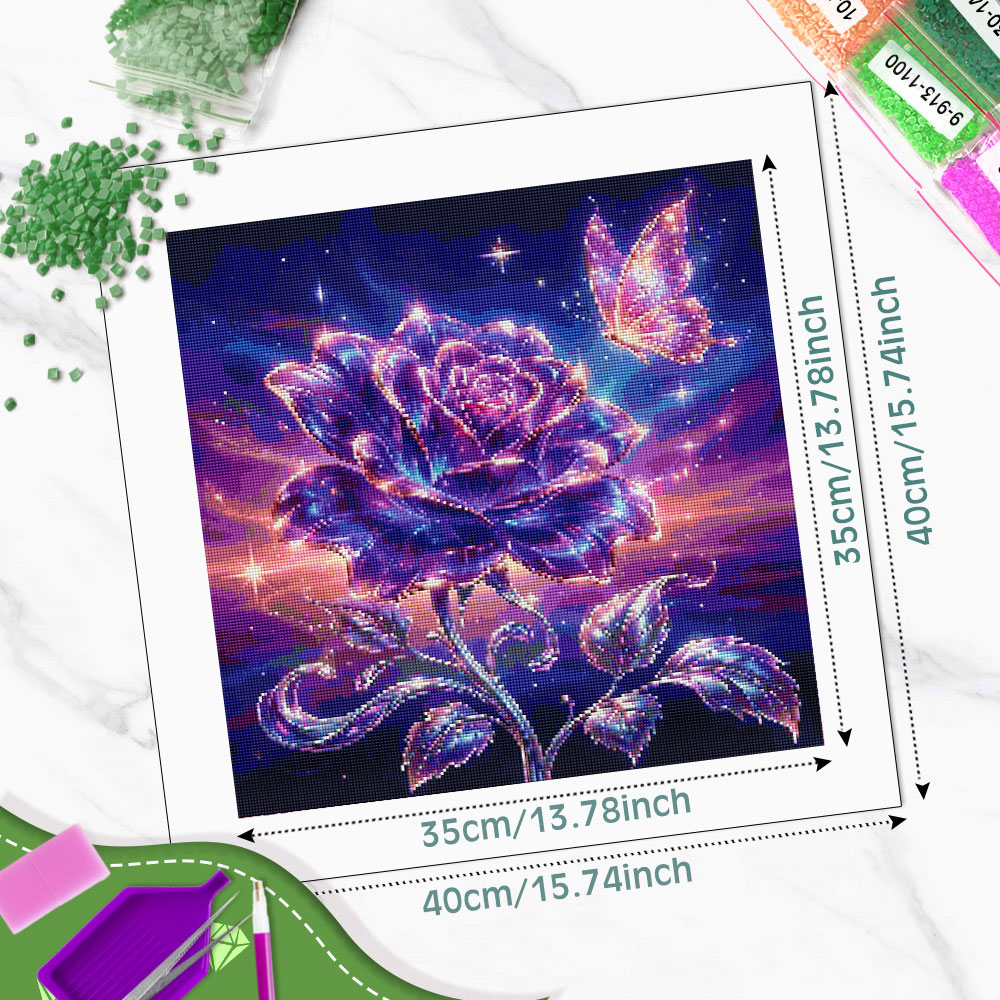 Lukisan Berlian Bulat Persegi  - Resin Art Of Rose ulasan dan harga