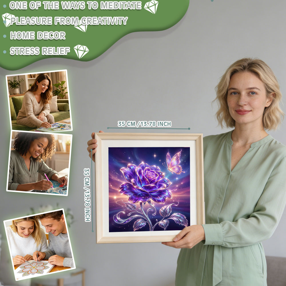 Lukisan Berlian Bulat Persegi  - Resin Art Of Rose ulasan dan harga