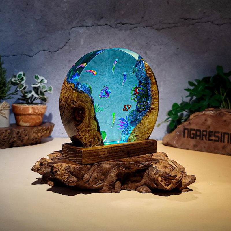 Lampu Meja Resin Organisme Aku - Resin Art Light ulasan dan harga