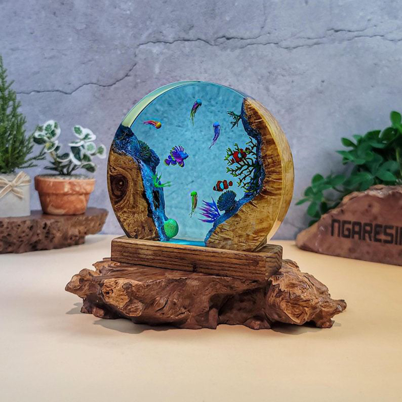 Lampu Meja Resin Organisme Aku - Resin Art Light ulasan dan harga