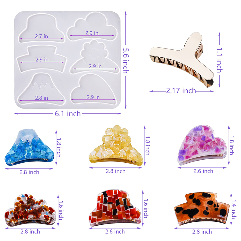 Jepit Rambut Klip Silikon Resi - Resin Art Uv ulasan dan harga