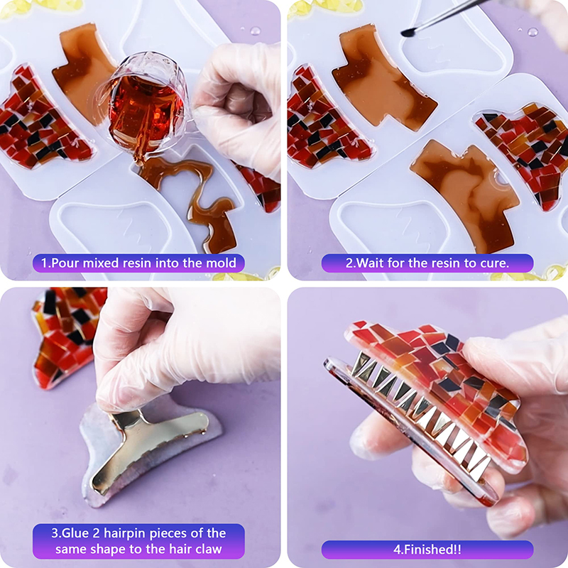Jepit Rambut Klip Silikon Resi - Resin Art Uv ulasan dan harga