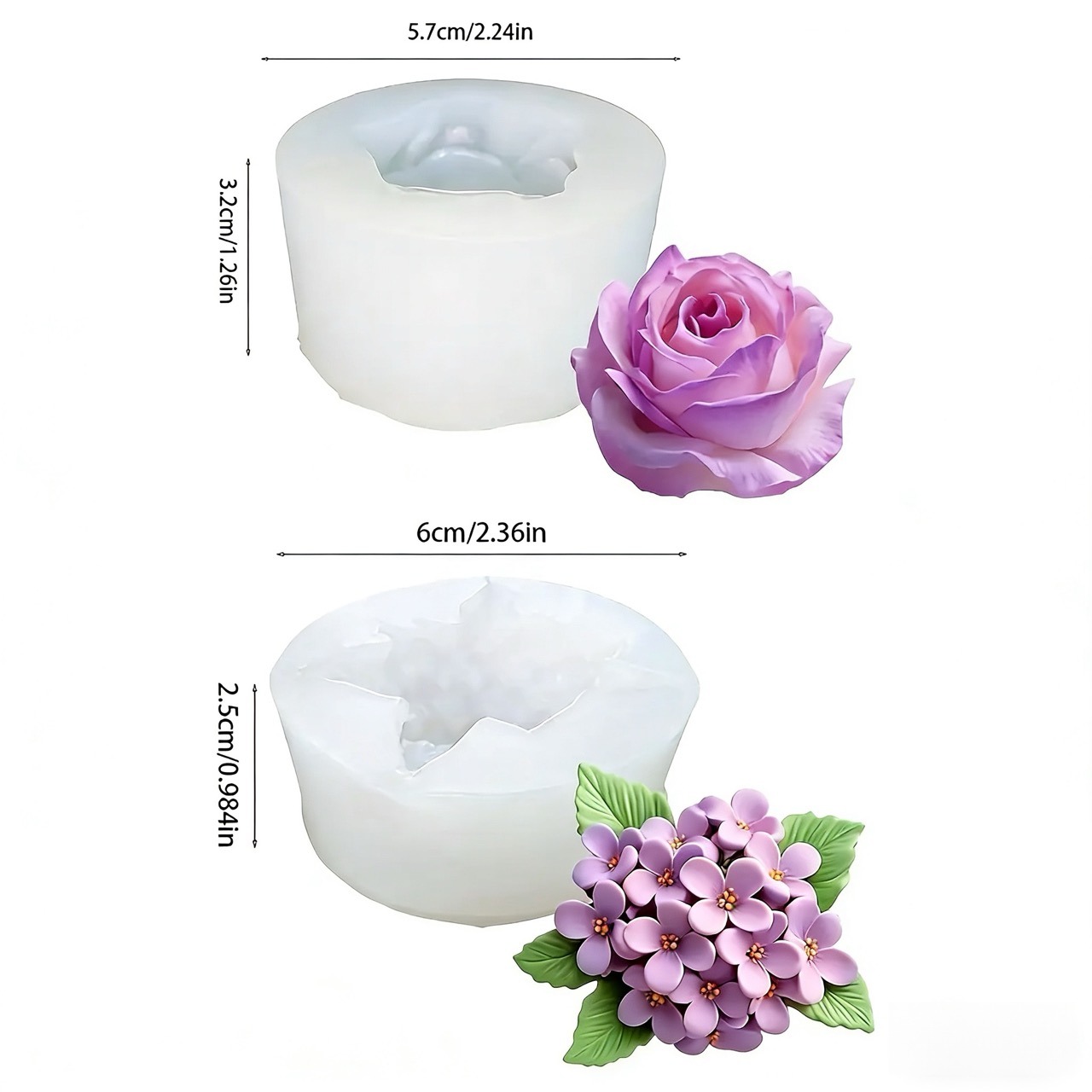 2 Buah Cetakan Silikon Bunga M - Resin Art Of Rose ulasan dan harga
