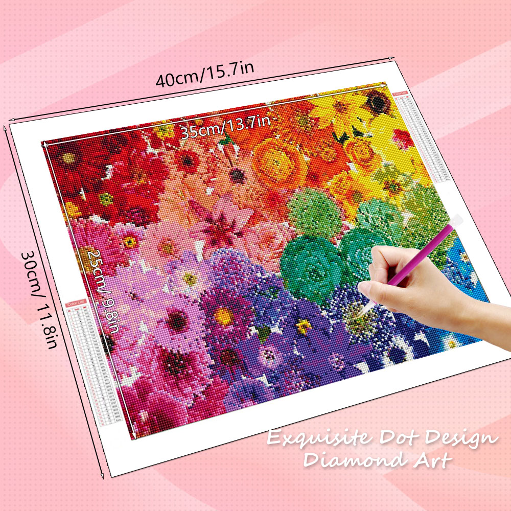 HUACAN Diamond Art Kits Bunga  - Resin Art Of Rose ulasan dan harga