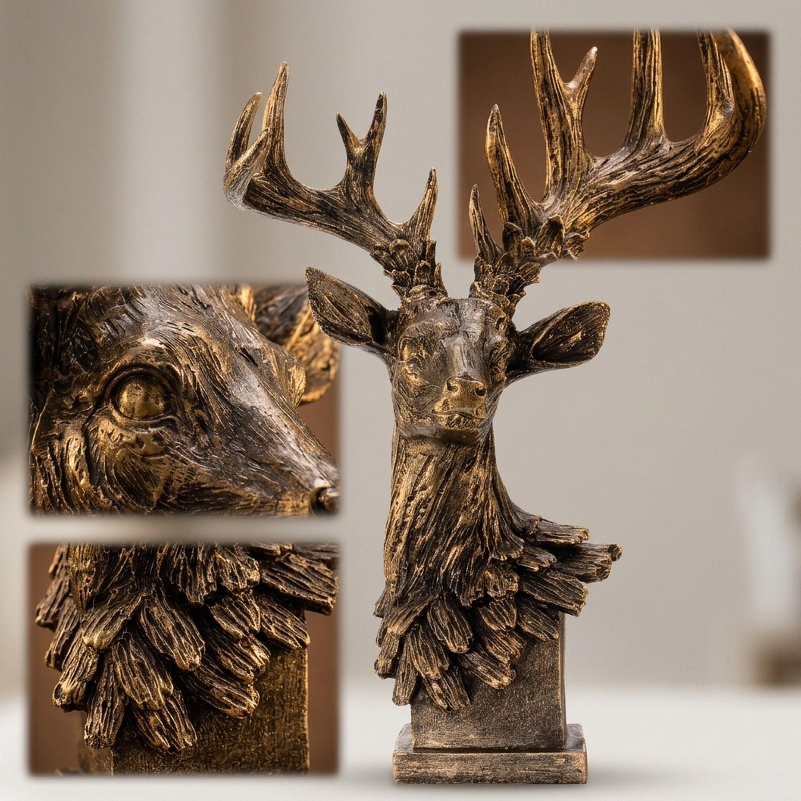 Patung Kepala Rusa Dekorasi He - Resin Art Gift For Birthday ulasan dan harga