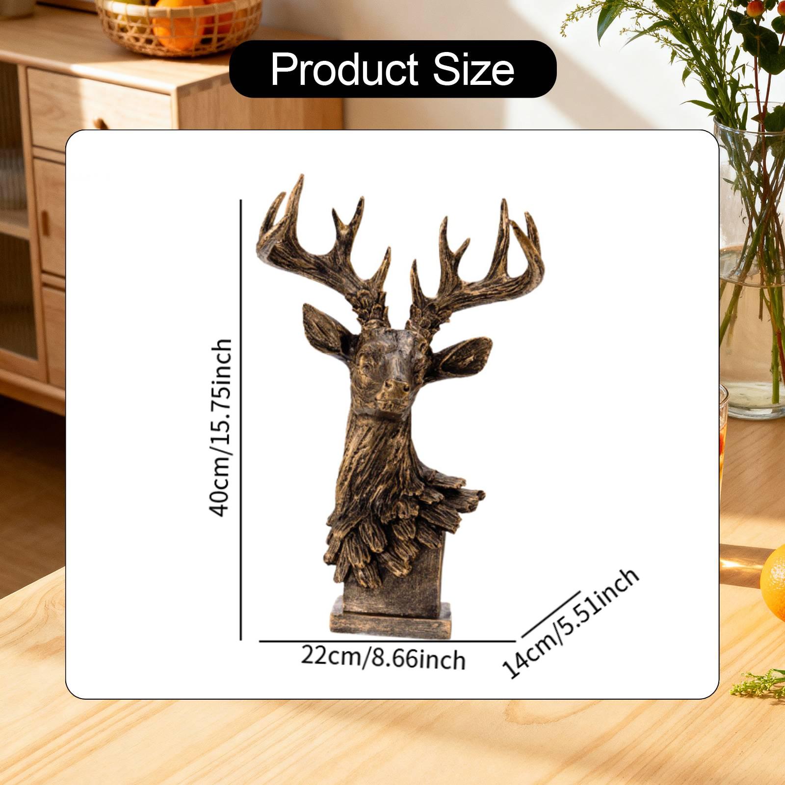 Patung Kepala Rusa Dekorasi He - Resin Art Gift For Birthday ulasan dan harga